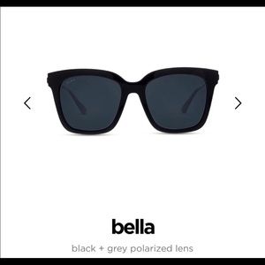 Diff Eyewear Bella Matte Black Sunglasses NEW